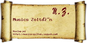 Musics Zoltán névjegykártya
